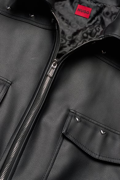 ECO-LEATHER ΓΥΝΑΙΚΕΙΟ ΜΠΟΥΦΑΝ (ΔΕΡΜΑΤΙΝΟ) HUGO - 001 ΜΑΥΡΟ